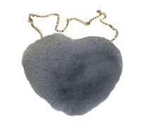 Amor melocotón corazón mujeres cadena bandolera felpa un hombro bolsa de lana felpa forma corazón almohada caliente para niñas bolsos de hombro para damas, GY2., talla única