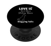 Amor Mojado Noses Slobbery Besos Moviendo Colas Perro Amante PopSockets PopGrip Adhesivo