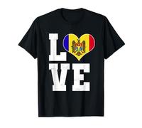 Amor Moldavia Corazón Bandera Moldavo Amante Camiseta