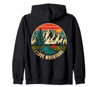 Amor Montañas Vintage Camping Nature Gráfico Sudadera con Capucha