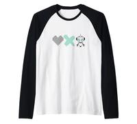 Amor Muerte y Robots - Verde Menta Pixel Corazón, X Lindo Robot Camiseta Manga Raglan