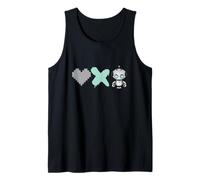 Amor Muerte y Robots - Verde Menta Pixel Corazón, X Lindo Robot Camiseta sin Mangas