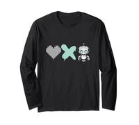 Amor Muerte y Robots - Verde Menta Pixel Corazón, X Lindo Robot Manga Larga