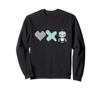 Amor Muerte y Robots - Verde Menta Pixel Corazón, X Lindo Robot Sudadera