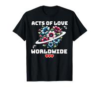 Amor Mundial Compasión Unidad Flores Positivas Camiseta
