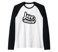 Amor Música Guión Elegante Camiseta Manga Raglan