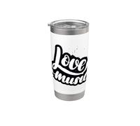 Amor Música Guión Elegante Vaso térmico de acero inoxidable de doble pared