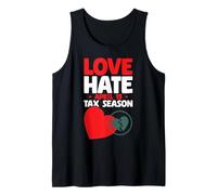 Amor Odio Abril 15 Temporada de Impuestos Divertido Preparador de Impuestos Día de Impuestos Camiseta sin Mangas