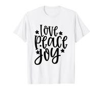 Amor Paz Alegría Navidad Navidad Vacaciones Camiseta gráfica económica, Hombre, Blanco, L