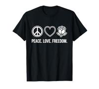 Amor Paz Libertad Rosa Blanca Resistencia Camiseta