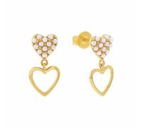 Amor Pendientes Cupido 925 Pendientes de Mujer de Plata de Ley, con Cuenta de Cristal, 1.8 cm, Oro, Corazón, Viene en Caja de Regalo de Joyería, 2038071