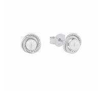 Amor Pendientes Cupido Stud 925 Pendientes de Mujer de Plata de Ley, con Perla de Concha, 0.8 cm, Blanco, Viene en Caja de Regalo de Joyería, 2038058
