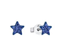 Amor Pendientes de botón de plata de ley 925 para niñas, con cristal, estrella, se entregan en caja de regalo de joyería
