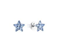 Amor Pendientes de botón de plata de ley 925 para niñas, con cristal, estrella, se entregan en caja de regalo de joyería