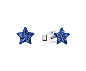 Amor Pendientes de botón de plata de ley 925 para niñas, con cristal, estrella, se entregan en caja de regalo de joyería