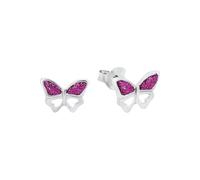 Amor Pendientes de botón de plata de ley 925 para niñas, diseño de mariposa, se entregan en una caja de regalo de joyería