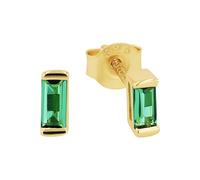 AMOR - Pendientes de botón para Mujer en Plata 925 - Chapados en Oro/Dorado - con Circonita - Pendiente de Botón - AMR-E0093