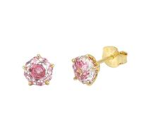 AMOR - Pendientes de botón para Mujer en Plata 925 - Chapados en Oro/Dorado - con Circonita - Pendiente de Botón - AMR-E0041