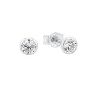 AMOR - Pendientes de botón para Mujer en Plata 925 - con Circonita - Pendiente de Botón - AMR-E0075