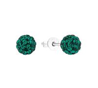 AMOR - Pendientes de botón para Mujer en Plata 925 - con Cristal - Bola Pendiente de Botón - AMR-E0221