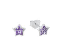 Amor Pendientes de botón para niña en Plata de Ley 925, con circonitas sintéticas, estrella, se entregan en caja de regalo de joyería
