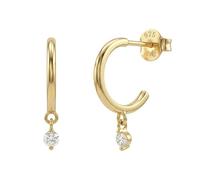 AMOR - Pendientes de mujer de plata 925 - dorado/dorado - con circonita - Aro - AMR-E0040