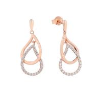 Amor Pendientes de mujer en plata de ley 925 con circonitas sintéticas, 2,7 cm, color rosa, se entregan en caja de regalo de joyería, 9157587