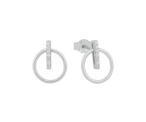 Amor pendientes de plata de ley 925, con sintetizador de circonitas cúbicas, 1,1 cm, plata, Se entrega en estuche de regalo