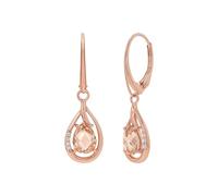 Amor pendientes de plata de ley 925 para mujer, con circonita cúbica sintética, 3 cm, color rosa, se entregan en caja de regalo