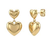 AMOR - Pendientes para mujer de acero inoxidable - dorado/dorado - Pendientes de corazón - AMR-E0045