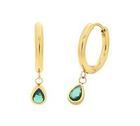 AMOR - Pendientes para Mujer en Acero inoxidable - Dorado - con Circonita - Aro - AMR-E0138