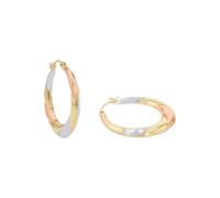 AMOR - Pendientes para Mujer en Oro 375 - Aro Tricolor - AMR-E0033