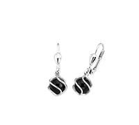 AMOR - Pendientes para Mujer en Plata 925 - con Ónix - Pendiente Colgante de Jaula en Espiral - AMR-E0086
