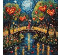 Amor Pintar Por Numeros Adultos NiñOs Kits, puente DIY Manualidades NiñOs, Lienzos Para Pintar Con Pintura Acrilica Y Pinceles, Regalos Personalizados Para Decoracion Hogar, Sin Marco 90x90cm 3-19