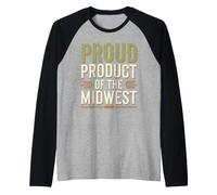 Amor por la Cultura del Medio Oeste Paisaje Rural Heartland Pride Camiseta Manga Raglan