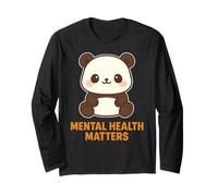 Amor propio con este adorable panda kawaii salud mental Manga Larga