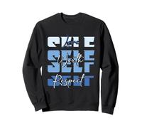 Amor Propio Vale la pena Respeto Azul Positivo Inspirador Sudadera