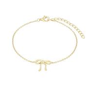Amor Pulsera con colgante para mujer, plata de ley 925, 16 + 4 cm, color dorado, con lazo, idea de regalo, viene en caja de regalo, 2100174