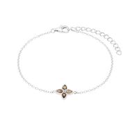 Amor Pulsera con colgante para mujer, plata de ley 925, con cristal y circonitas, 16+4 cm, plata, trébol, idea de regalo, 2100154