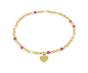 amor Pulsera Cupido pulsera de mujer de acero inoxidable, con cristal, 17 cm, rosa, corazón, viene en caja de regalo de joyería, 2038274
