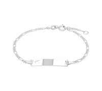 Amor pulsera Ident de plata de ley 925 para mujer, 16+2 cm, plateada, en caja de regalo
