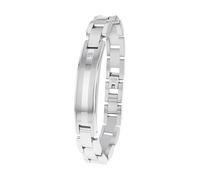 amor - Pulsera para Hombre en Acero inoxidable - Plateado - con Circonita - Colgante de Plaquetas - AMR-B0080