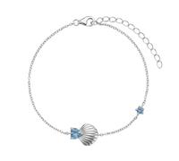 Amor - Pulsera para mujer de plata 925 - con circonita - colgante de corazón de concha - AMR-B0027