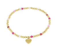 amor - Pulsera para Mujer en Acero inoxidable - Dorado - con Cristal y Piedra - Colgante de Corazón - AMR-B0057