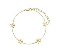 amor - Pulsera para Mujer en Plata 925 - Chapados en Oro/Dorado - Colgante de Flor - AMR-B0014