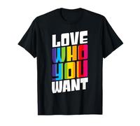 Amor Quién Quieres Arco Iris LGBT Bandera Gay Mes Orgullo Humano Camiseta