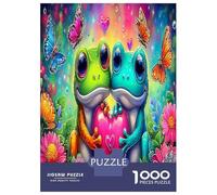 Amor Rana 1000 Piezas Colorido Rana Rompecabezas Desafiantes Impossible Puzzle Juguetes Juego De Habilidad para Toda La Familia Regalos 52x38cm/1000pcs