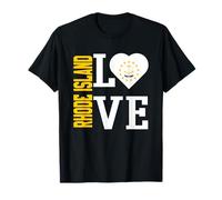 Amor Rhode Island USA con la bandera de Rhode Island en un corazón Camiseta
