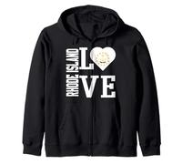 Amor Rhode Island USA con la bandera de Rhode Island en un corazón Sudadera con Capucha