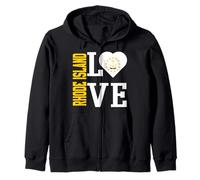 Amor Rhode Island USA con la bandera de Rhode Island en un corazón Sudadera con Capucha